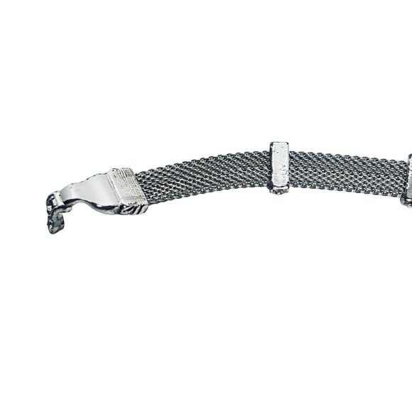 Brighton Silver Tone And Clear Rhinestone Mesh Bracelet (5936) - Picture 10 of 12